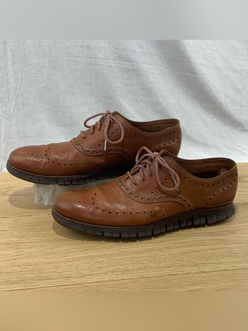 Cole Haan ZeroGrand Men’s Size 11M Wingtip Brown Leather Shoes